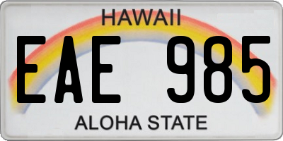 HI license plate EAE985