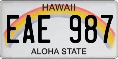 HI license plate EAE987