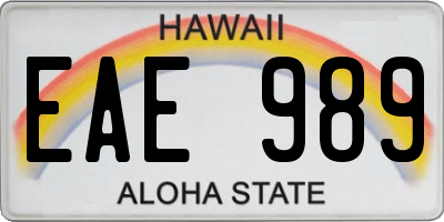 HI license plate EAE989