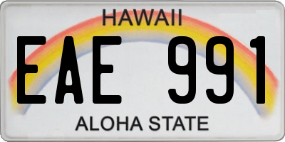 HI license plate EAE991