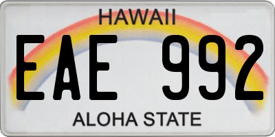 HI license plate EAE992