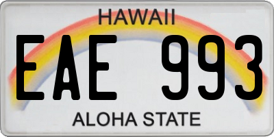 HI license plate EAE993