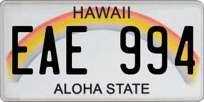 HI license plate EAE994