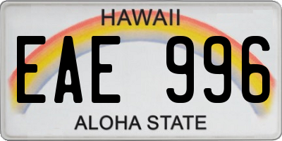 HI license plate EAE996