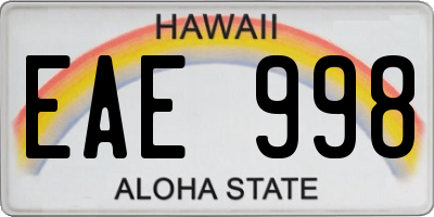 HI license plate EAE998