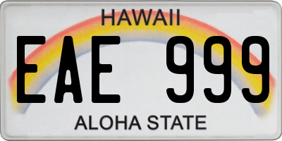 HI license plate EAE999