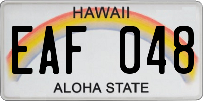 HI license plate EAF048