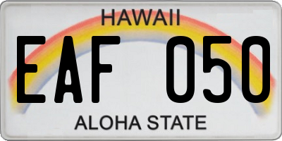 HI license plate EAF050