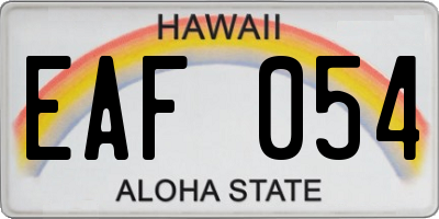 HI license plate EAF054