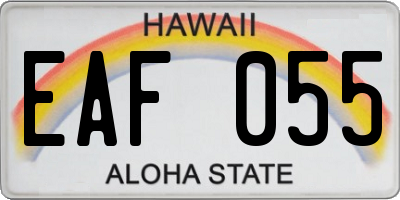 HI license plate EAF055