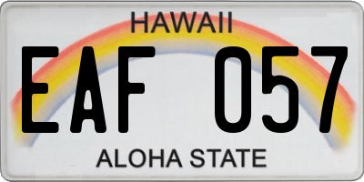 HI license plate EAF057
