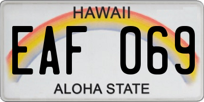 HI license plate EAF069