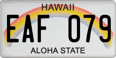 HI license plate EAF079