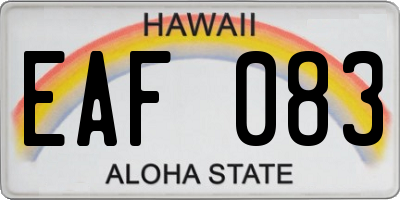 HI license plate EAF083
