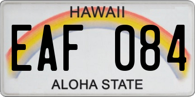 HI license plate EAF084