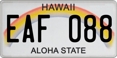 HI license plate EAF088