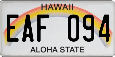 HI license plate EAF094