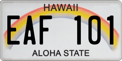 HI license plate EAF101