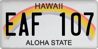 HI license plate EAF107