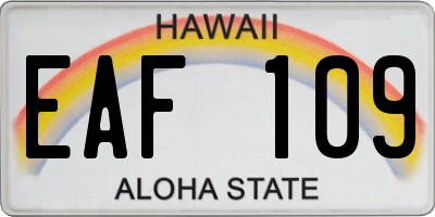 HI license plate EAF109