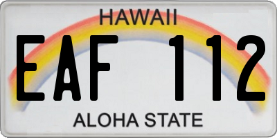 HI license plate EAF112