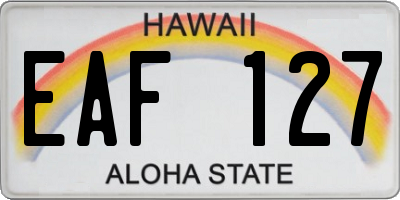 HI license plate EAF127