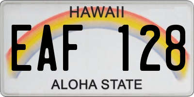 HI license plate EAF128