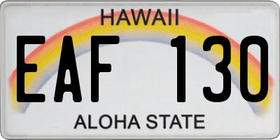 HI license plate EAF130