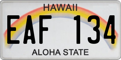 HI license plate EAF134