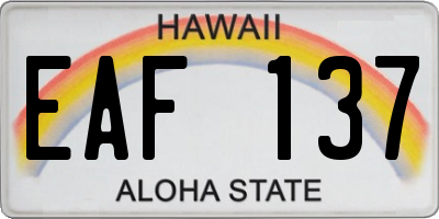 HI license plate EAF137