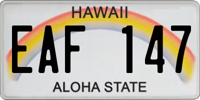 HI license plate EAF147