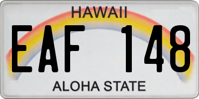 HI license plate EAF148