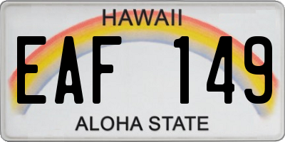 HI license plate EAF149