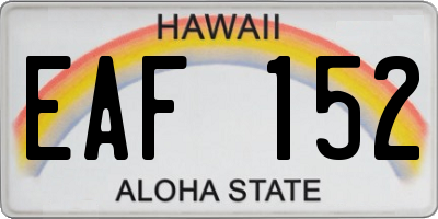 HI license plate EAF152