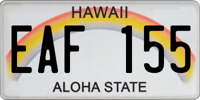 HI license plate EAF155