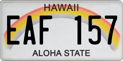 HI license plate EAF157