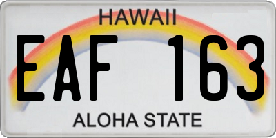 HI license plate EAF163