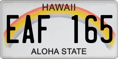 HI license plate EAF165