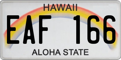 HI license plate EAF166