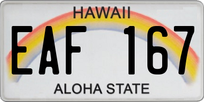 HI license plate EAF167