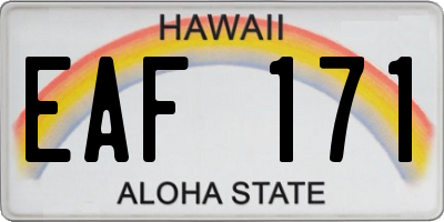 HI license plate EAF171