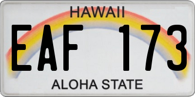 HI license plate EAF173