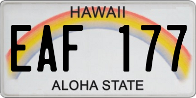 HI license plate EAF177