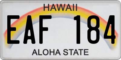 HI license plate EAF184