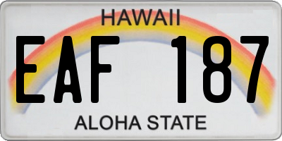 HI license plate EAF187