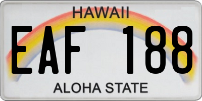 HI license plate EAF188