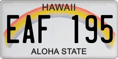 HI license plate EAF195