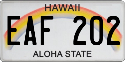 HI license plate EAF202