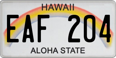 HI license plate EAF204