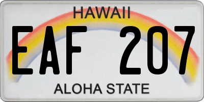 HI license plate EAF207